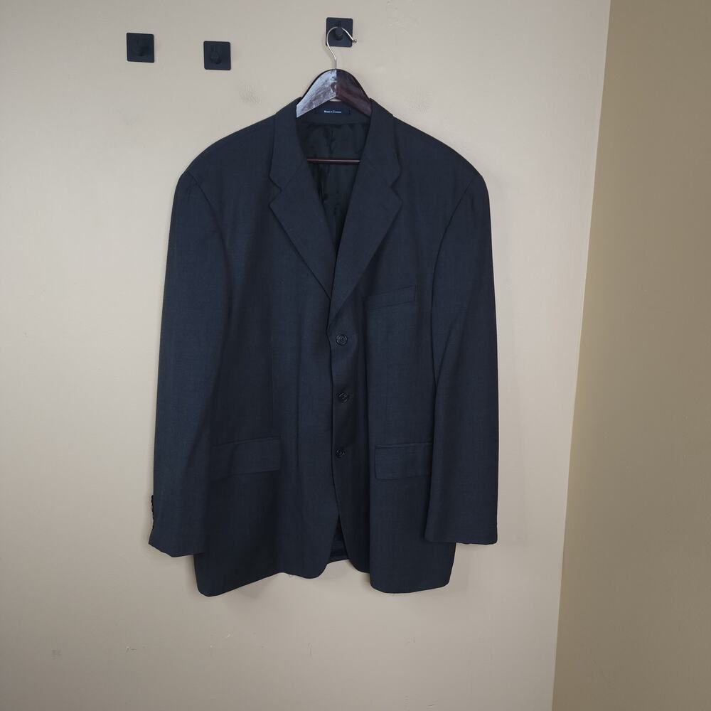 Chaps Wool Blend Three Button Blazer In Navy Size… - image 1